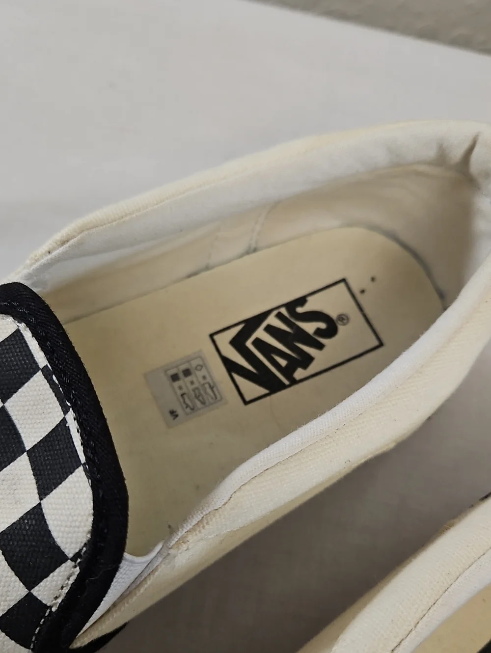 Vans Classic Slip-On Checkerboard Men’s Shoes - Black & White, Size 10